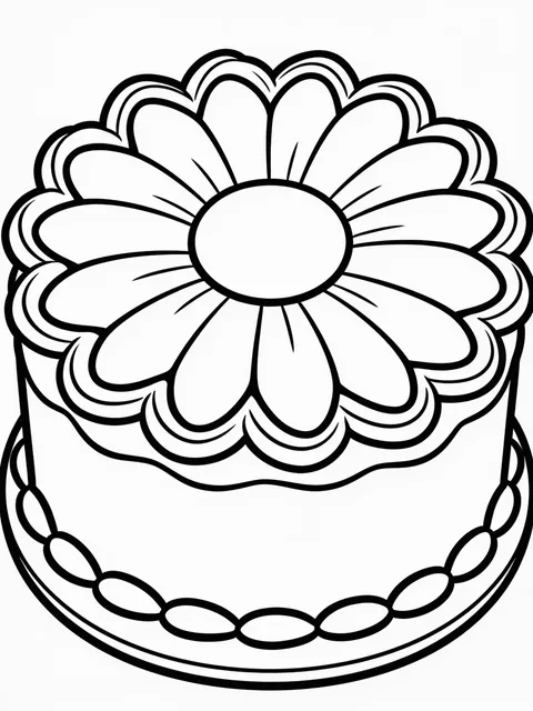 Målarbild: Tårta formad som en blomma