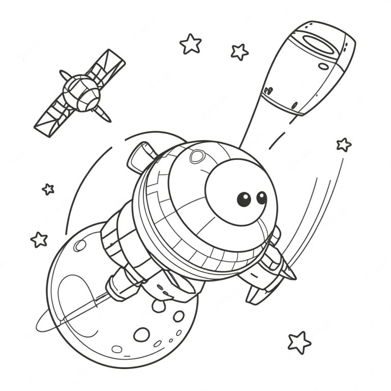 Färgglad satellit i rymden